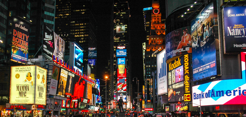 photo of Times Square at night
