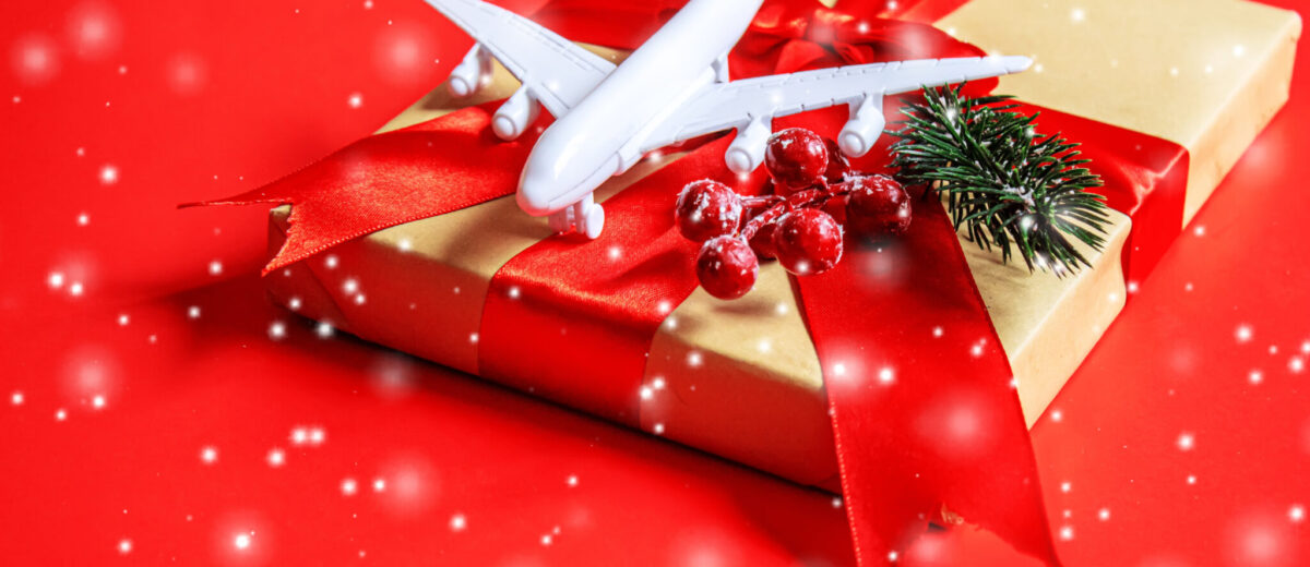 airplane on gift package